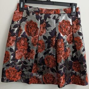 J.Crew Metallic Floral Brocade A-Line Skirt